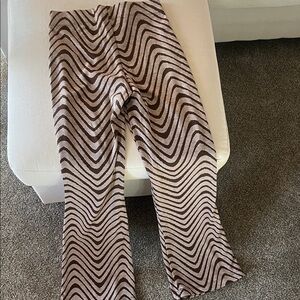 Urban Outfitters Brown and Cream Patterned Pants